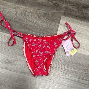 Wild Fable Red Floral Bikini Bottom
